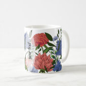 Personalized Indian Floral コーヒーマグカップ (正面右)