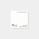 Personalized Infinity Heart and Paws Notes ポストイット (正面)