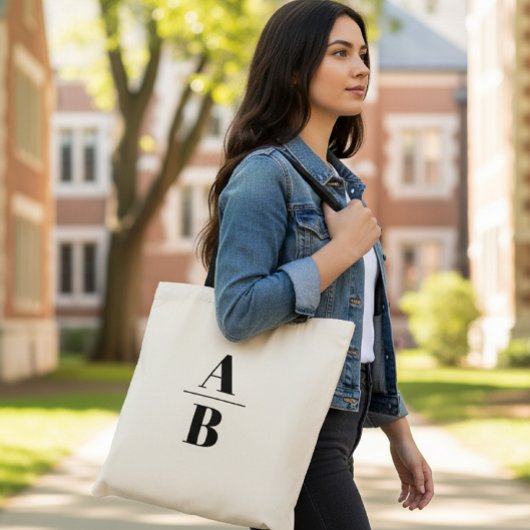 Personalized Initial Canvas Tote Bag トートバッグ