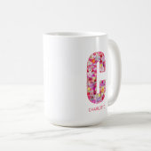 Personalized Initial | Floral Letter C Monogram  コーヒーマグカップ (正面右)