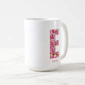 Personalized Initial | Floral Letter E Monogram  コーヒーマグカップ (正面右)