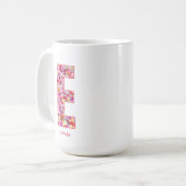Personalized Initial | Floral Letter E Monogram  コーヒーマグカップ (正面左)