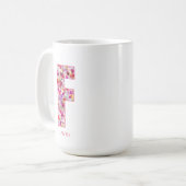 Personalized Initial | Floral Letter F Monogram  コーヒーマグカップ (正面左)