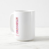 Personalized Initial | Floral Letter I Monogram  コーヒーマグカップ (正面左)