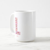 Personalized Initial | Floral Letter L Monogram  コーヒーマグカップ (正面左)