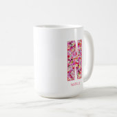 Personalized Initial | Floral Letter N Monogram  コーヒーマグカップ (正面右)