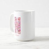 Personalized Initial | Floral Letter N Monogram  コーヒーマグカップ (正面左)