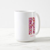 Personalized Initial | Floral Letter R Monogram  コーヒーマグカップ (正面右)