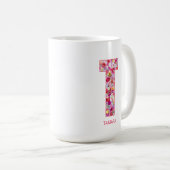 Personalized Initial | Floral Letter R Monogram  コーヒーマグカップ (正面右)
