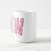 Personalized Initial | Floral Letter W Monogram  コーヒーマグカップ (正面左)