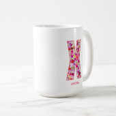 Personalized Initial | Floral Letter X Monogram  コーヒーマグカップ (正面右)