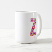 Personalized Initial | Floral Letter Z Monogram コーヒーマグカップ (正面右)