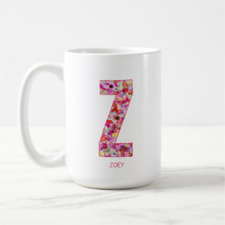 Personalized Initial | Floral Letter Z Monogram  コーヒーマグカップ