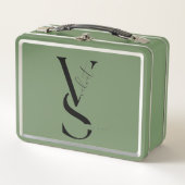 Personalized Initial Monogram Metal Lunch Pail メタルランチボックス (正面)