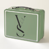 Personalized Initial Monogram Metal Lunch Pail メタルランチボックス (裏面)