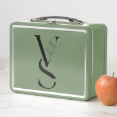 Personalized Initial Monogram Metal Lunch Pail メタルランチボックス (インサイチュ)