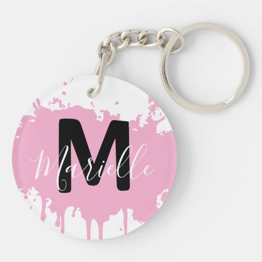 Personalized Initial & Name Acrylic Bag Charm キーホルダー (裏面)