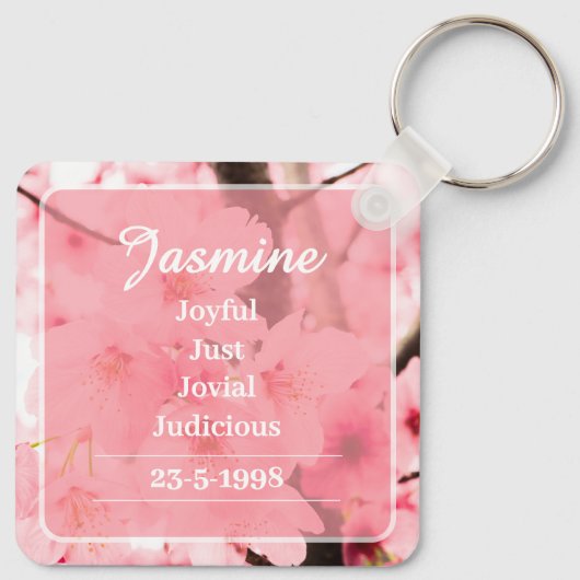 Personalized Initial Name Traits Keychain Gift キーホルダー (裏面)