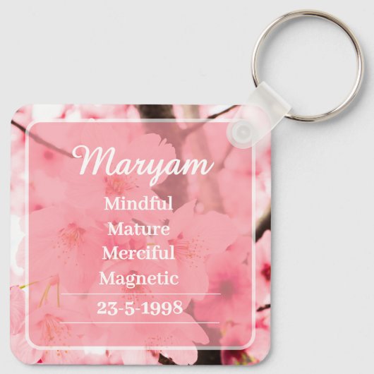 Personalized Initial Name Traits Keychain Gift キーホルダー (裏面)