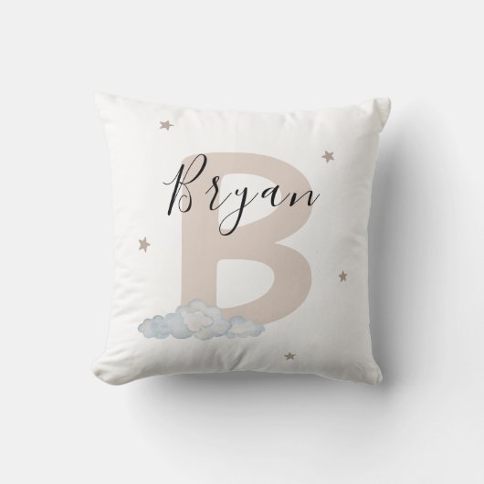 Personalized Initial Pillow for Boys Custom Name クッション (正面)