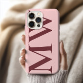 Personalized Initial Pink Phone Case Gift for Her iPhoneケース