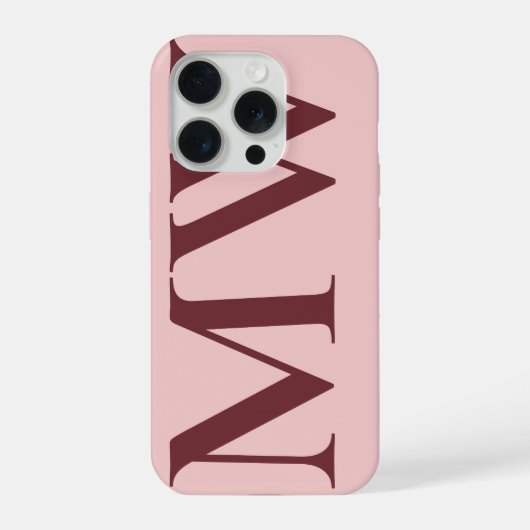 Personalized Initial Pink Phone Case Gift for Her iPhoneケース (裏面)