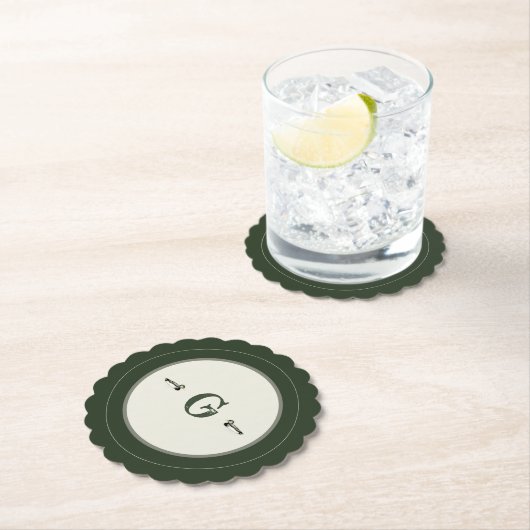 Personalized Initial Vintage Duck Coaster ペーパーコースター (インサイチュ)