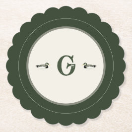 Personalized Initial Vintage Duck Coaster ペーパーコースター