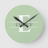 Personalized Initial Wall Clock, Custom Name Clock ラウンド壁時計 (正面)