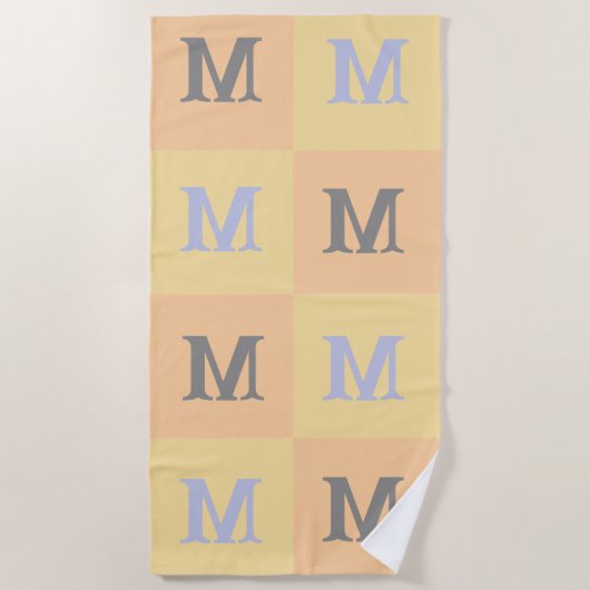 Personalized Initials Beach Towel ビーチタオル (正面)