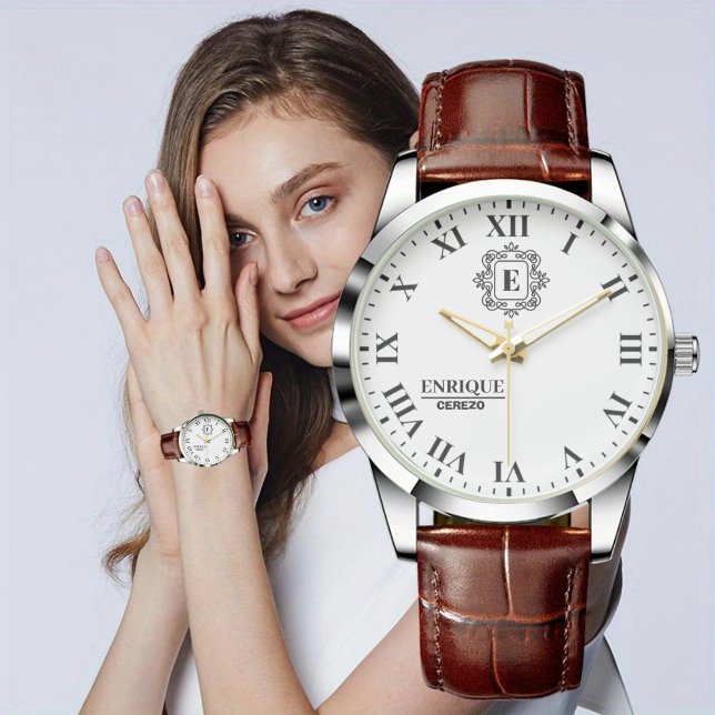 Personalized Initials Elegant Gift for Him & Her 腕時計 (クリエイターアップロード済み)