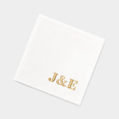 Personalized Initials Monogram Wedding Reception 箔ナプキン (左)