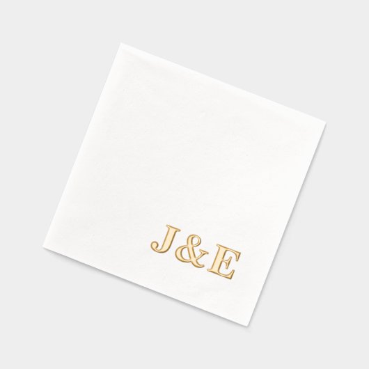 Personalized Initials Monogram Wedding Reception 箔ナプキン (左)