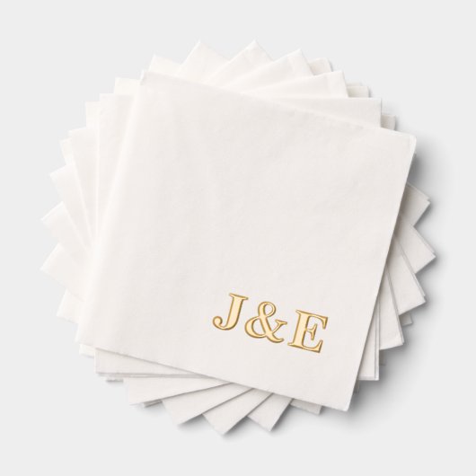 Personalized Initials Monogram Wedding Reception 箔ナプキン (インサイチュ (積み重ね))