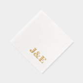 Personalized Initials Monogram Wedding Reception 箔ナプキン (右)