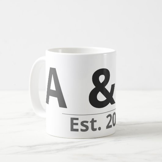 Personalized Initials Mug – Custom Letters & Year  コーヒーマグカップ (正面左)