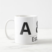 Personalized Initials Mug – Custom Letters & Year  コーヒーマグカップ (左)