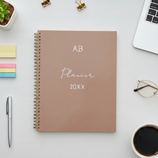 Personalized Initials Planner - Minimalist Coffee  プランナー手帳