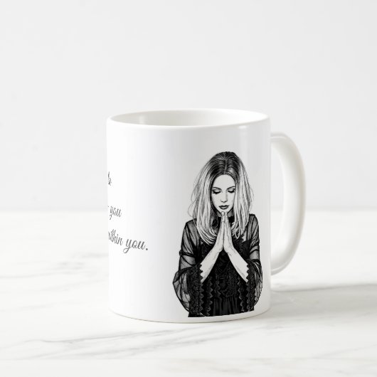 Personalized Inspirational Quote Mug コーヒーマグカップ (正面右)