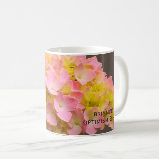 Personalized Inspirational Spring Hydrangea Flower コーヒーマグカップ (正面右)
