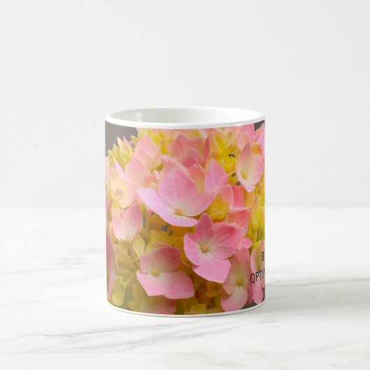 Personalized Inspirational Spring Hydrangea Flower コーヒーマグカップ (中央)