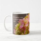 Personalized Inspirational Spring Hydrangea Flower コーヒーマグカップ (左)