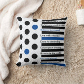 Personalized Inspirational Stripes and Polka Dots クッション (ブランケット)