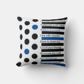 Personalized Inspirational Stripes and Polka Dots クッション (正面)