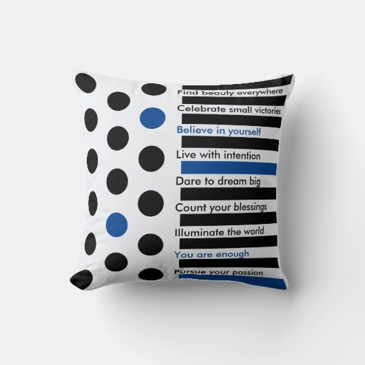 Personalized Inspirational Stripes and Polka Dots クッション (正面)