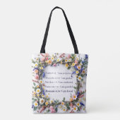 Personalized Inspirational Tote with wildflowers トートバッグ (裏面)