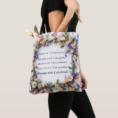 Personalized Inspirational Tote with wildflowers トートバッグ (クローズアップ)