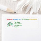 Personalized International Merry Christmas ラベル (インサイチュ)