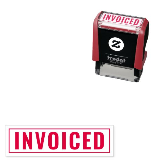 Personalized INVOICED Label Self Inking Stamp Desi セルフインキングスタンプ (インサイチュ)