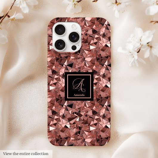Personalized iPhone 13 Case Rose Gold Elegance Case-Mate iPhoneケース